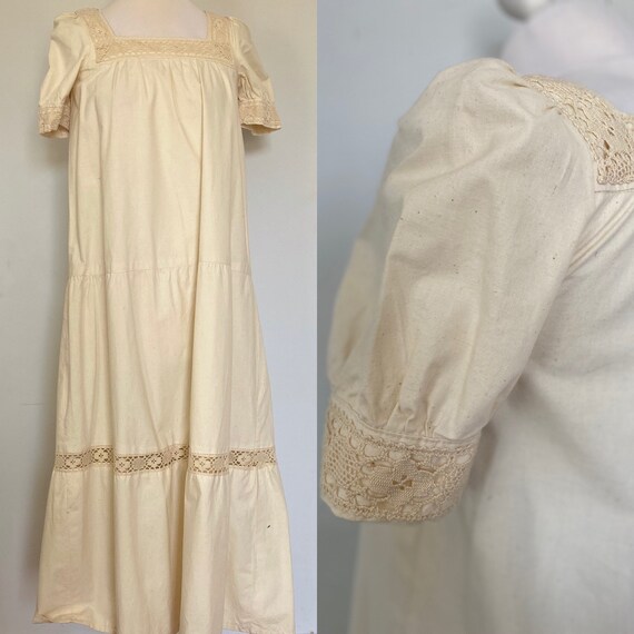 Harriet London seventies calico prairie maxi smock