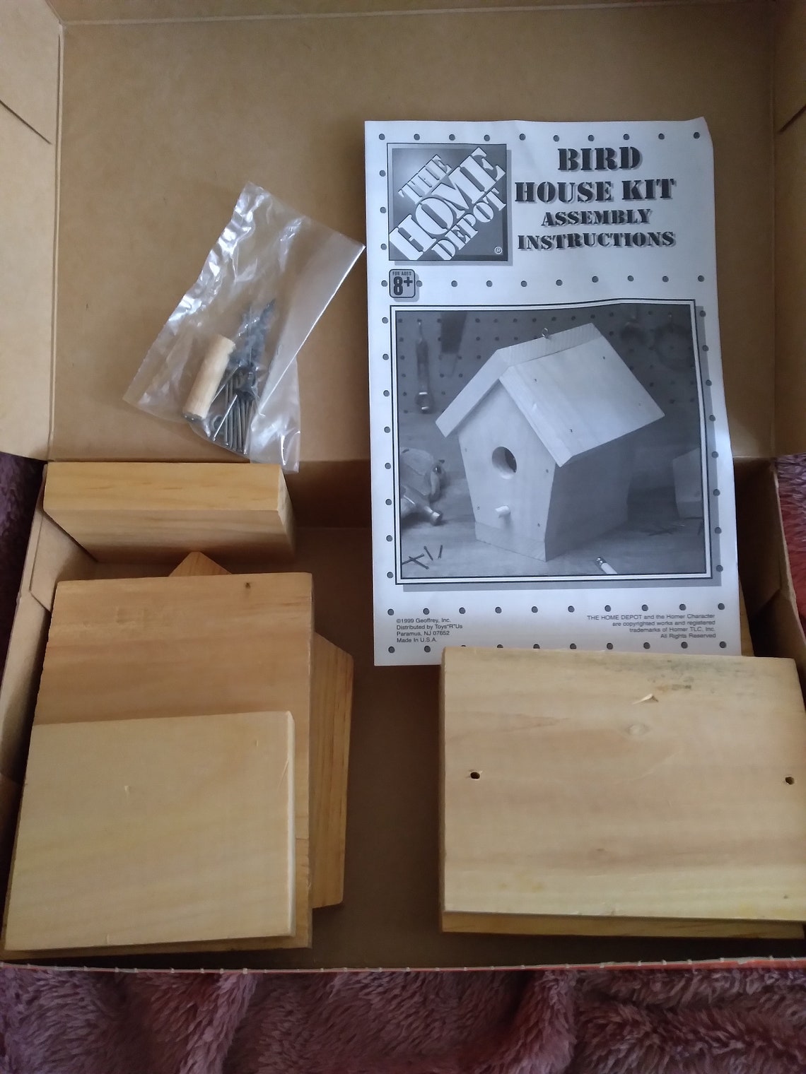 Home Depot Kids birdhouse making kit from the 1990's Etsy