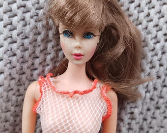 Vintage 1966 Twist 'N Turn Barbie: Blonde Summer Sand Hair, Original Swimsuit