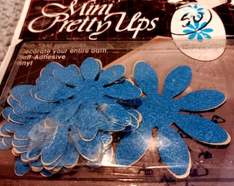 NRFP Vintage anni '60 Super Stik Mini Pretty Ups applicazioni antiscivolo per il bagno a forma di fiore blu
