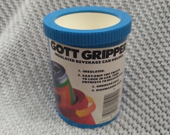 VGC Vintage GOTT Gripper Can Cozie Insulated drink holder c. 1983