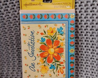 Vintage 1970s Hallmark All Occasion Invitations - Oleg Cassini Art (MIP)