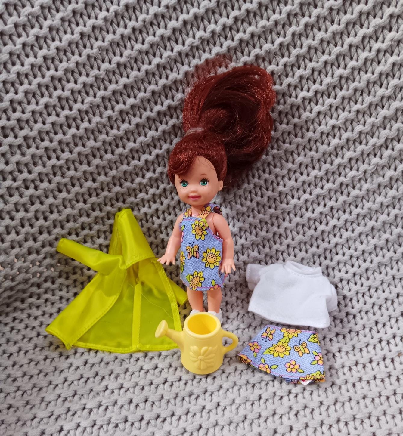 Kelly Club Chelsea Doll: Floral Overalls, Raincoat & Watering Can