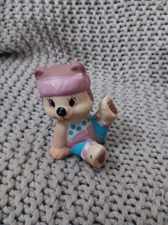 Unique Boxed Porcelain Aerobic Bear Ring Holder from the 1980's View 2