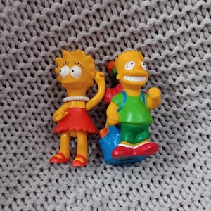Pair of Vintage 1990&#39;s Simpsons PVC Figures - Bart and Lisa