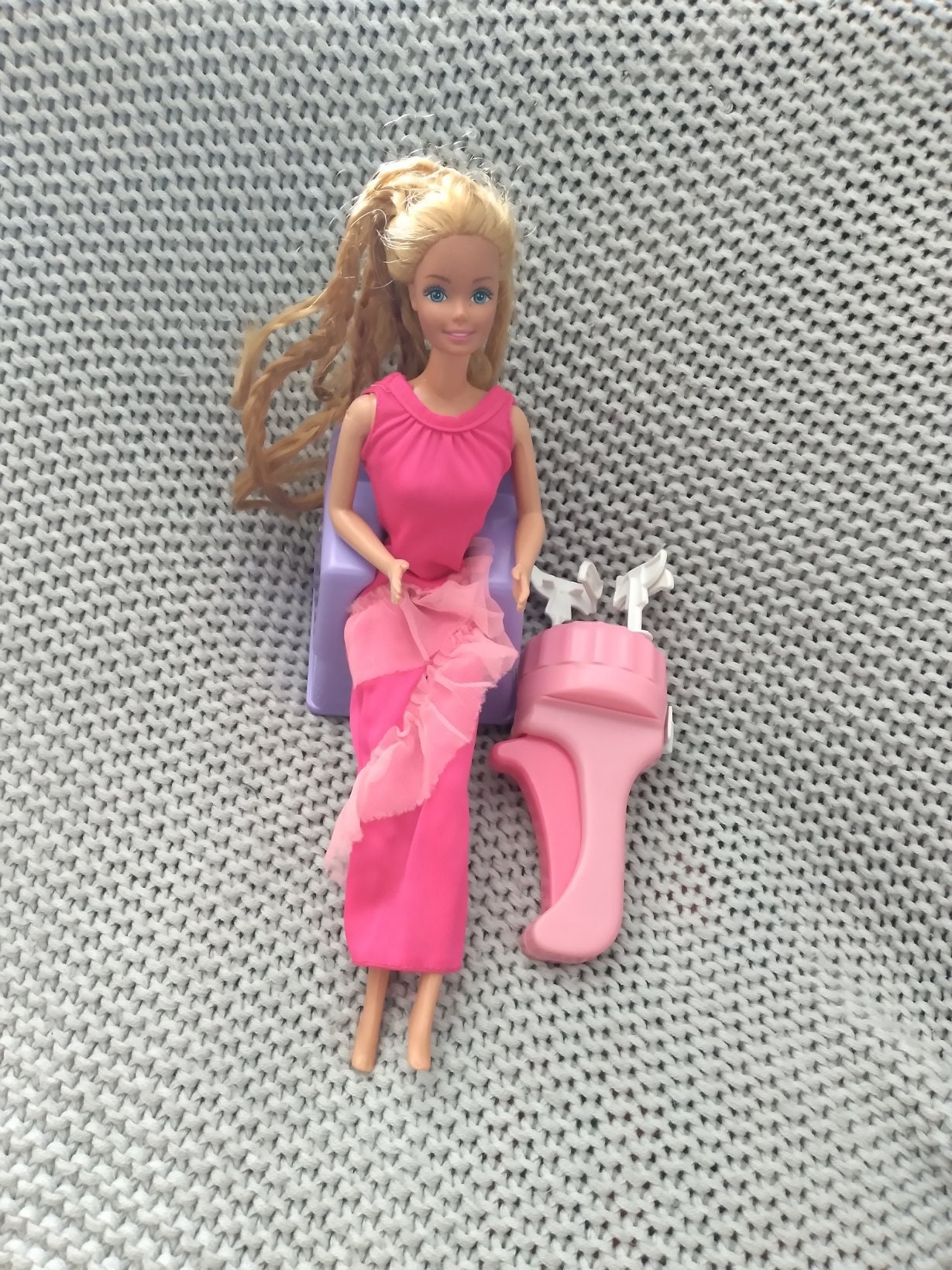 Barbie Interior Designer Fashion Doll with Blonde Hair & Prosthetic Leg,  Pink Dress & Houndstooth Jacket, Accessories