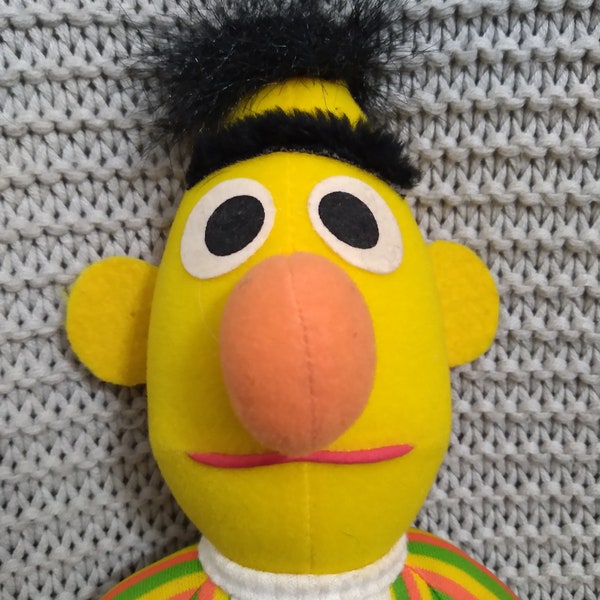 Vintage 10" tall Sesame Street Bert plush c. 1985 Playskool