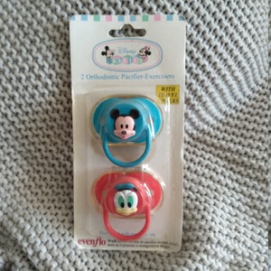 MIB Pair of Disney Babies Orthodontic Pacifier Exercisers Blue