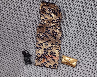 Vintage Barbie Pak Kleid: Goldlame Etui, Clutch & Heels - 1963 Mattel