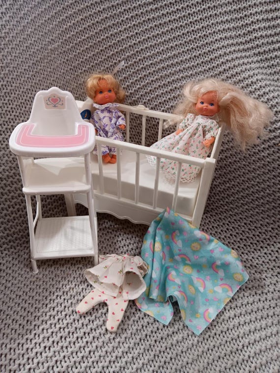 Playset Vintage Mattel Heart Family - Poupée Famille Doucoeur Crèche Musicale