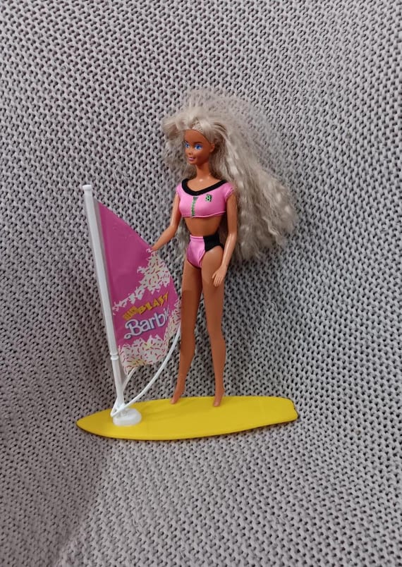 Vintage Beach Blast Barbie W/her Windsurfing Board C. 1989 Mattel