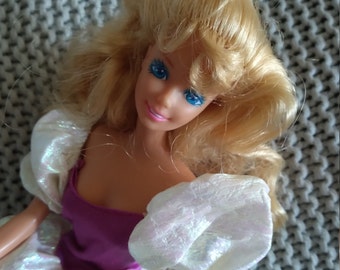 Vintage My First Princess Barbie in iridescent gown with puffy sleeves and purple bodice
