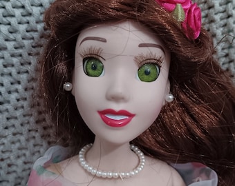Vacker vintage porslin Disney Princess Special Edition 17" Belle docka från Skönheten och Odjuret