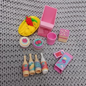 Vintage Barbie Sweet Roses Refrigerator Accessories - 1987 Mattel Food Lot