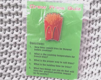MOC Vintage McDonald's Crew Fries Quiz Collectible enamel pin c. 1994