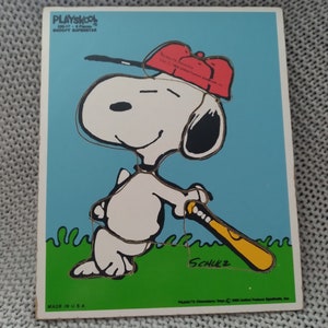 Snoopy Superstar - vintage wooden board puzzle c. 1958 United Feature Syndicate