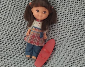 Vintage Fran Mar Moppet Doll: Missy Plays After School, Skateboard, 1978