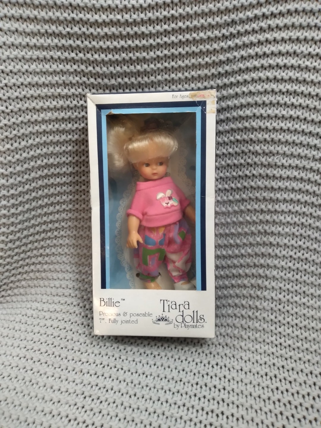 NRFB Vintage Tiara Dolls by Playmates billie 7 Poseable Blonde Toddler