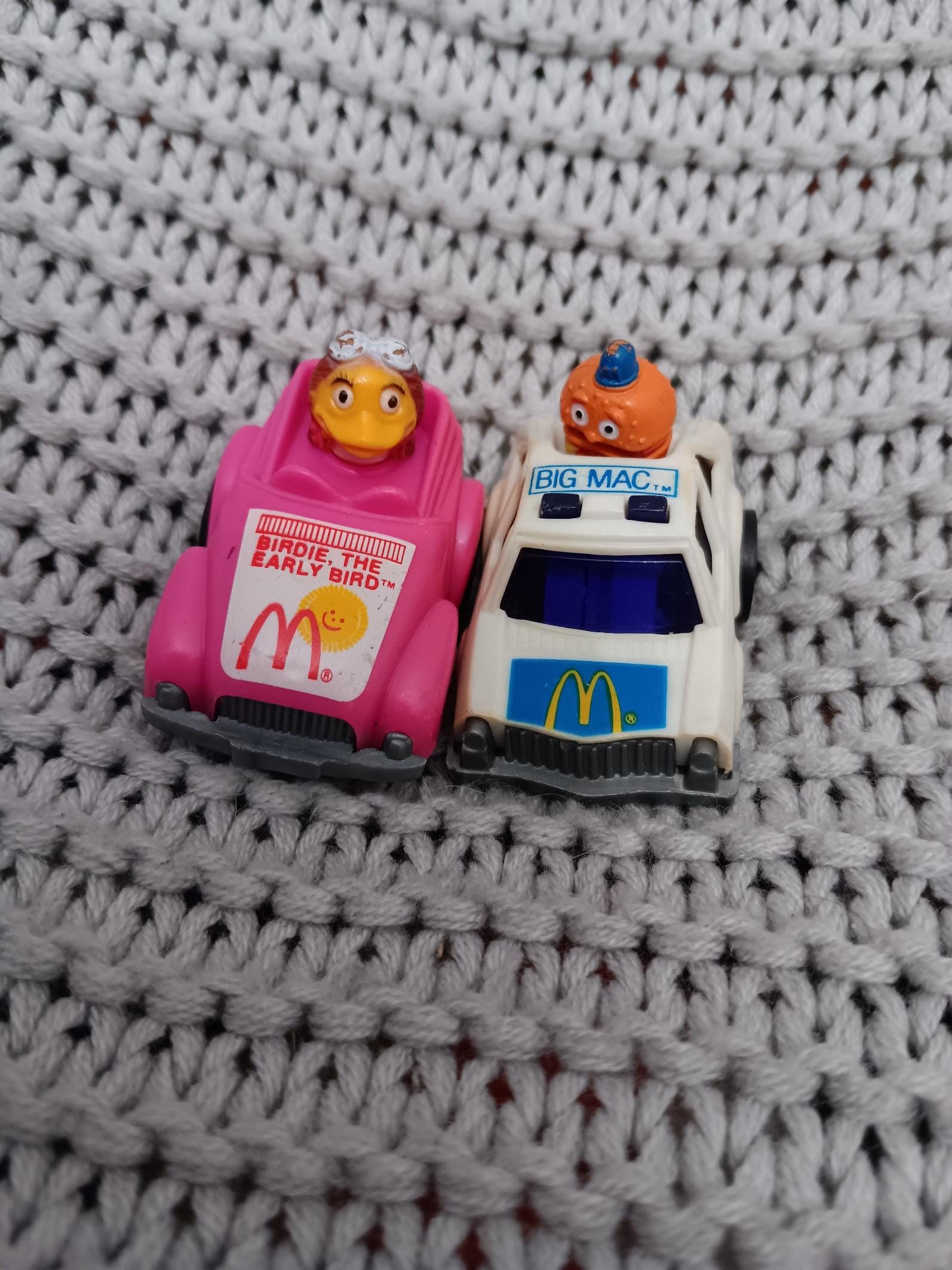 Vintage 1984 Mcdonaldland Happy Meal Toy Cars: Birdie and Officer