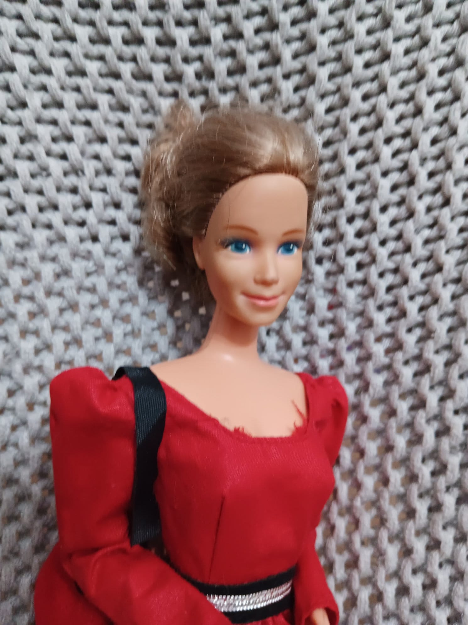 Vintage Mattel Heart Family i Love You, Grandma in a Belted Red Dress With  Matching Purse C. 1986 