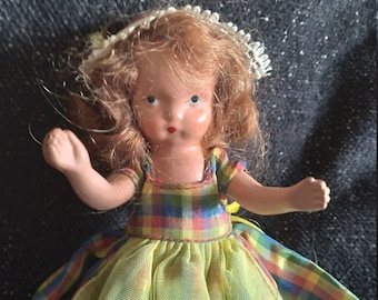 ヴィンテージ ビスク ナンシー アン ストーリーブック ドール 花柄