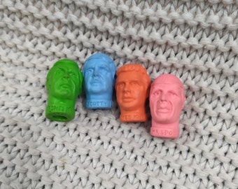 Vintage Star Trek III, the Search for Spock character erasers - Kirk, Spock, Bones, Scotty c. 1984 Diener