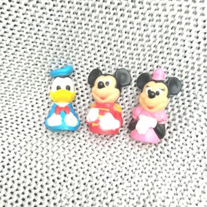 Vintage Walt Disney Mickey Mouse, Minnie Mouse und Donald Duck Fingerpuppen aus Gummi aus den 1970er Jahren