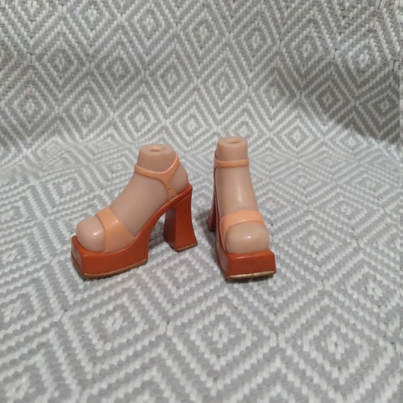 Vintage BRATZ Chloe Doll Shoes Orange Chunky Heeled Sandals - Etsy