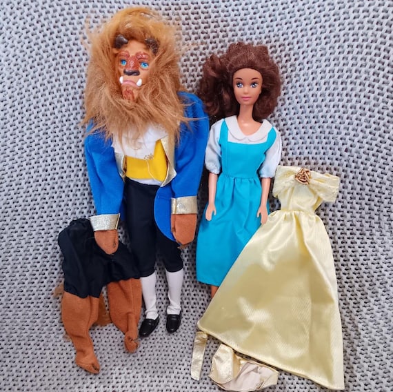 Vintage 1991 Beauty and the Beast Fashion Doll Set: Belle & Prince