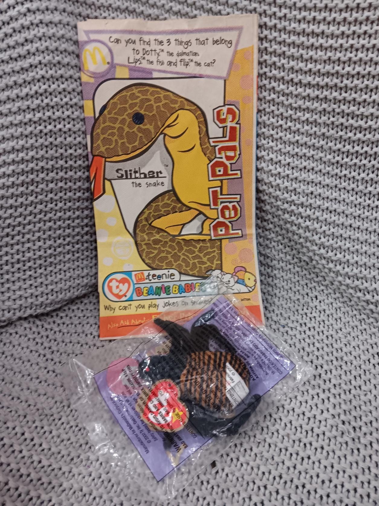 Vintage Mcdonald's TY Mc Teenie Beanie Babies Happy Meal Bag With