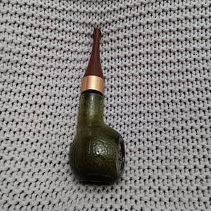 Vintage jaren 1970 Avon "Spicy" pijpvormige groene glazen eau de colognefles voor heren