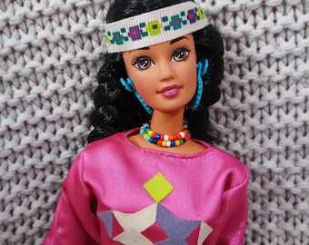 Vintage Dolls of the World 3rd Edition Native American Barbie c. 1994 Mattel