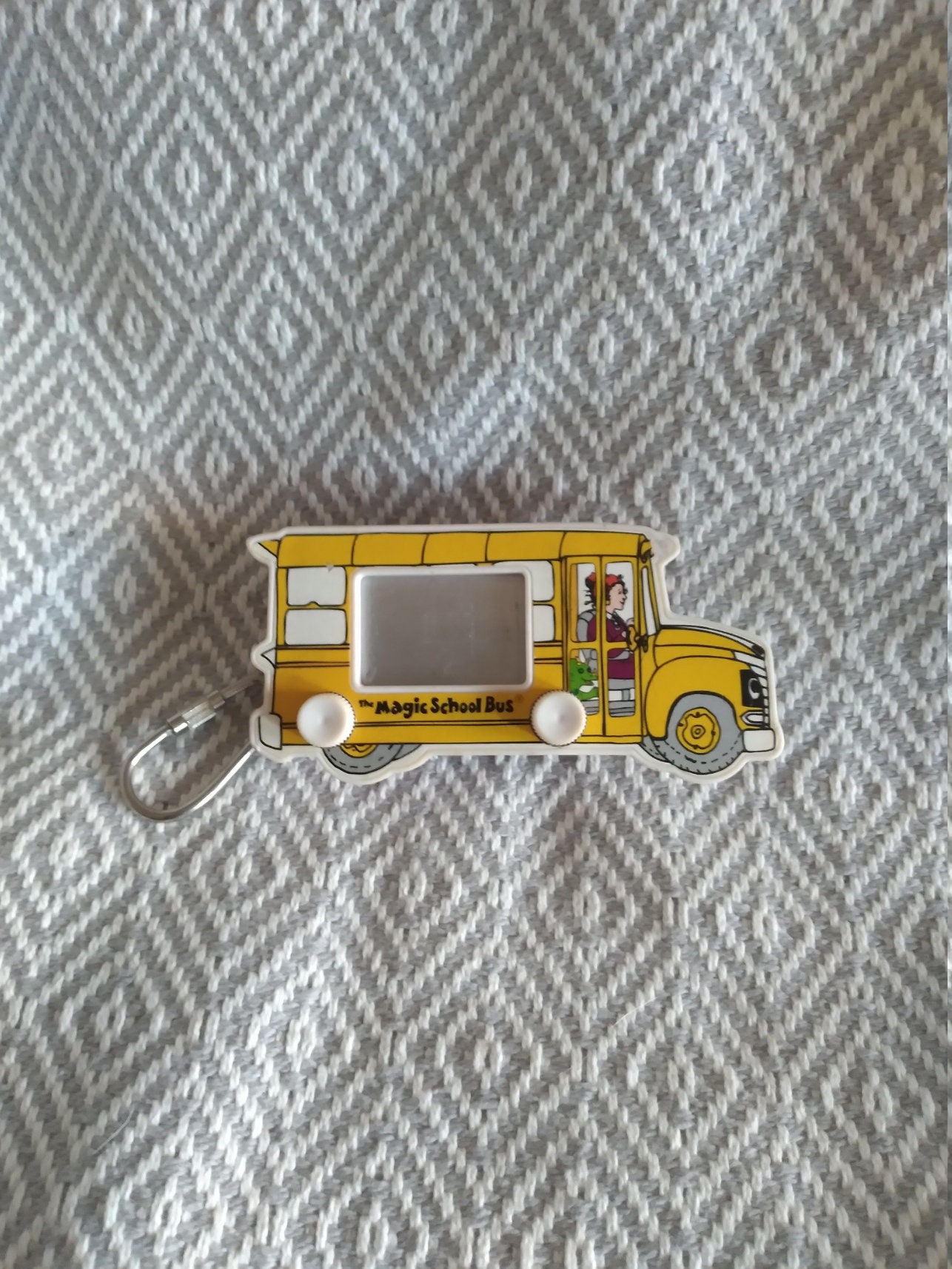 Vintage Magic School Bus Mini Etch A Sketch Keychain C. 1994
