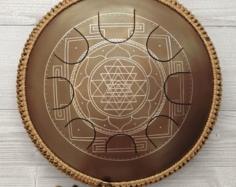 Freezbee Drum with FREE Rope decoration. Handpan, Pantam, Steel Tongue Drum