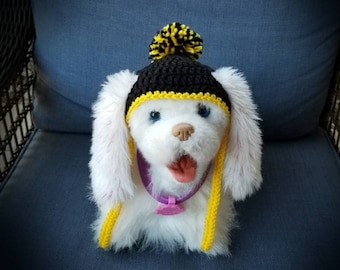 Gorro de equipo de fútbol para perro, gorro para perros, gorro para mascota, gorro con pompón para perro, gorro de crochet para perro, Steelers, Eagles, Patriots, Vikings, ¡elige tu equipo!