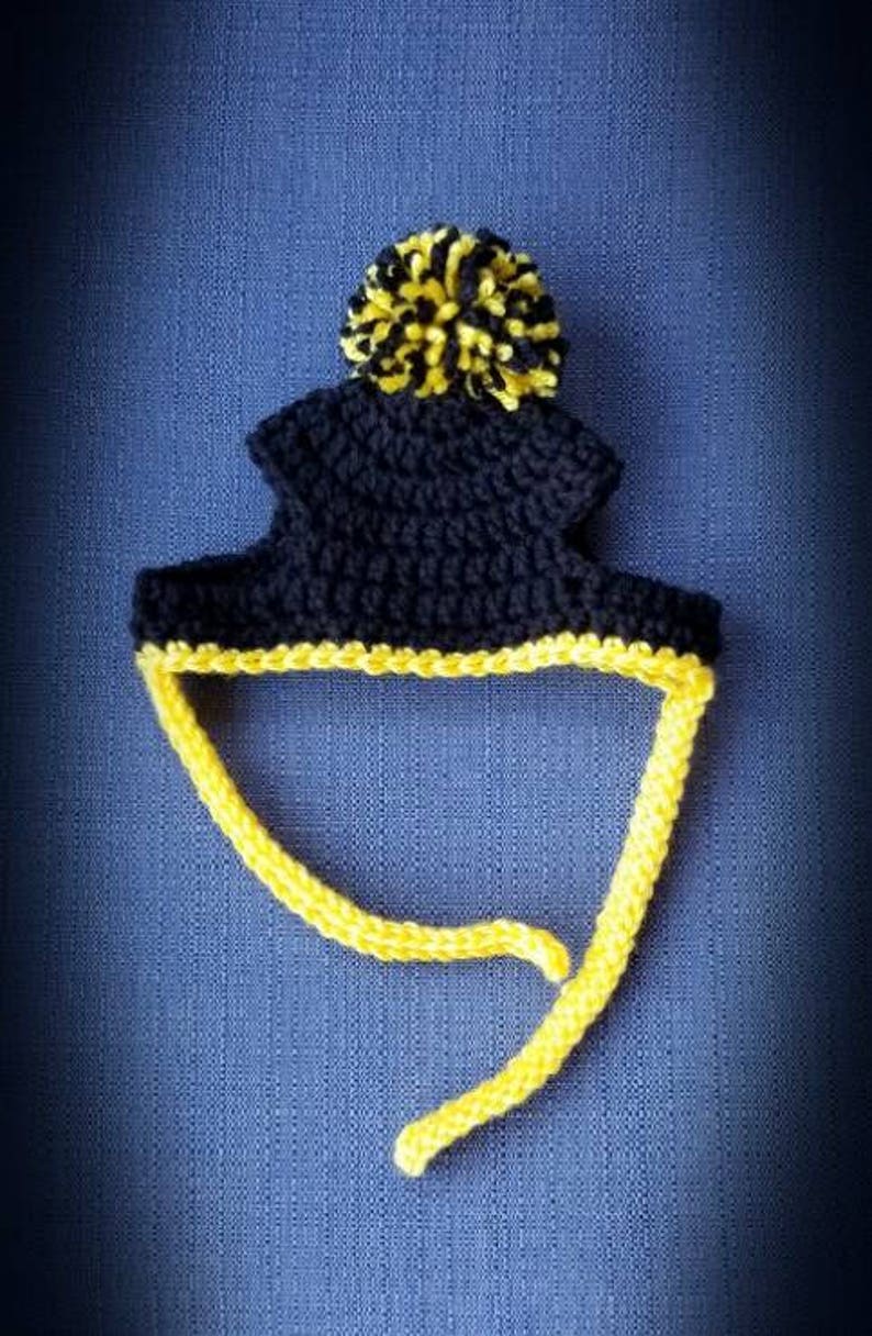 football team dog hat, hat for dogs, pet hat, dog pom pom hat, dog crochet hat, steelers, eagles, patriots, vikings, choose your team image 3