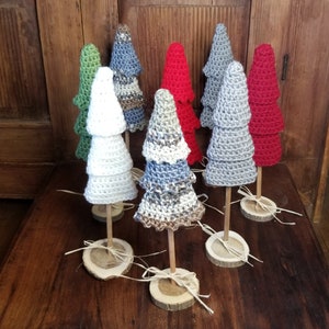 Rustic crochet Christmas tree,  farmhouse crochet Christmas tree