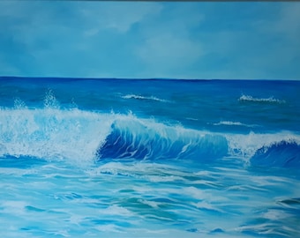 Original ocean painting , seascape painting , surfing, ocean, waves, original, handmade, decoration