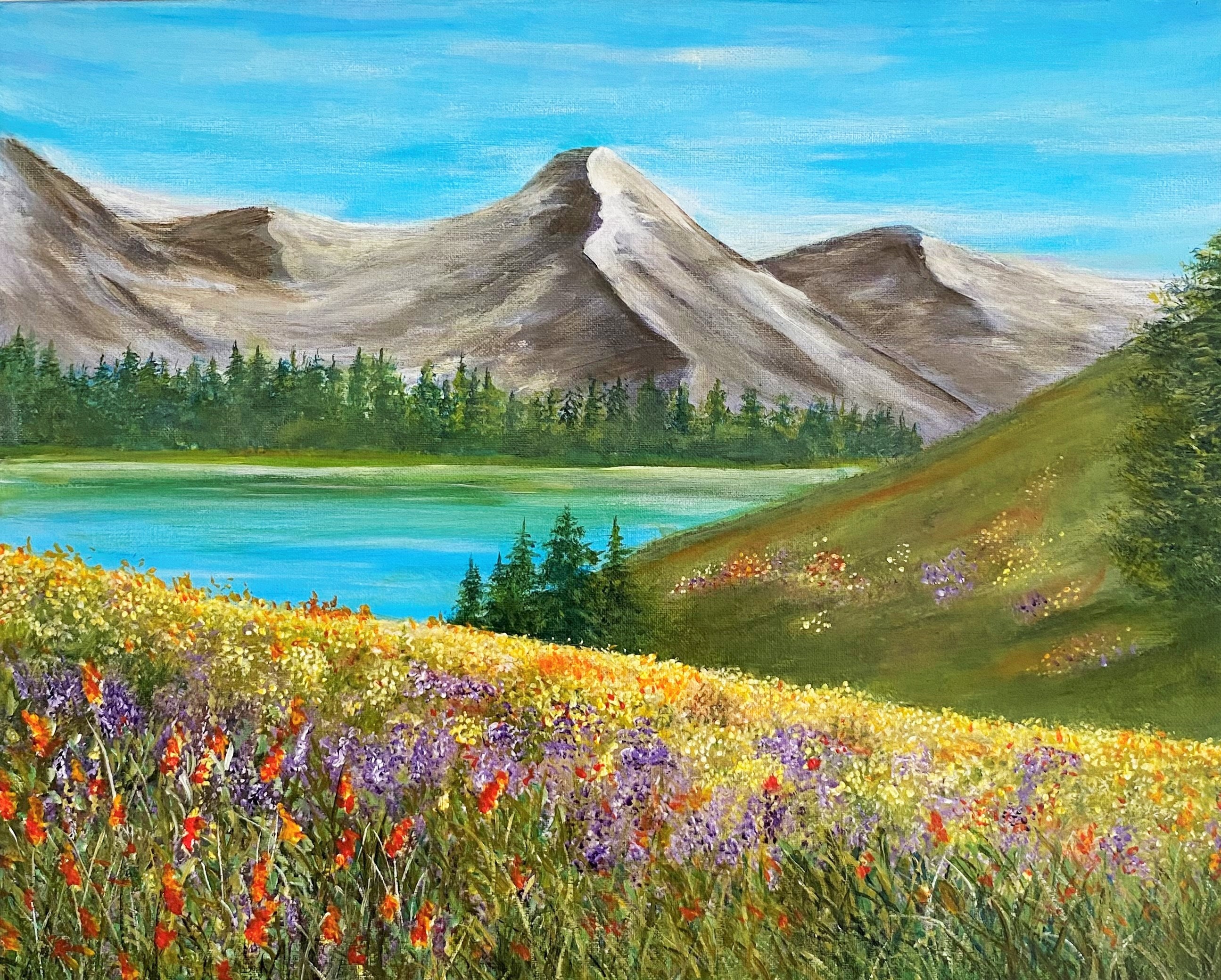 Mountain scenery painting