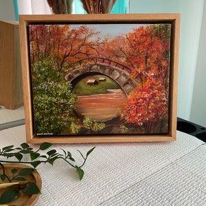 Original Acrylbild, gerahmte Gemälde Brücke, Lichtbild, lebendige, energiegeladene Geschenkidee