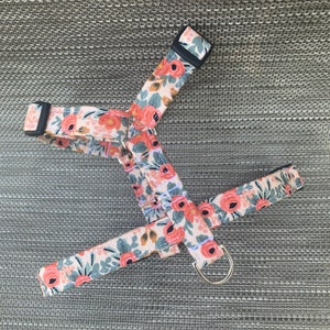 Girl Dog Harness - Dog Harness with Name - Female Dog Harness - Monogrammed Harness - Flower Dog Harness - Small Dog Harness - Pet Harness