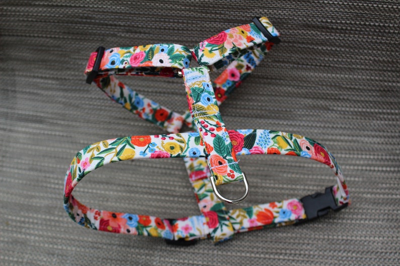 Girl Dog Harness Personalized Dog Harness Floral Dog Etsy