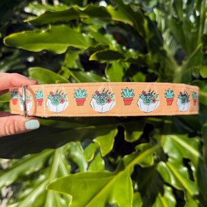Succulent Dog Collar - Floral Dog Collar - Personalized Dog Collar - Plant Lover Dog Collar - Unisex Dog Collar