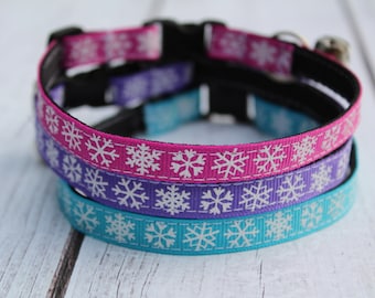 Schneeflocke Katze Halsbänder - Weihnachten-Katze-Kragen - XS Weihnachten Hundehalsband - Urlaub-Katze-Kragen - Kätzchen-Kragen - Winter-Katze-Kragen