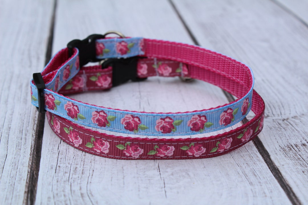 Rose Cat Collars Girl Cat Collar Floral Cat Collar Kitten Collar Feminine Cat Collar Etsy