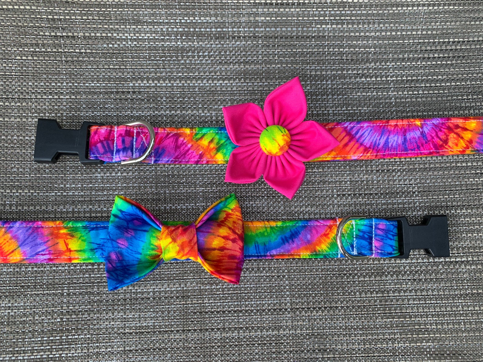 Tie Dye Dog Collar Personalized Dog Collar Embroidered Dog Etsy