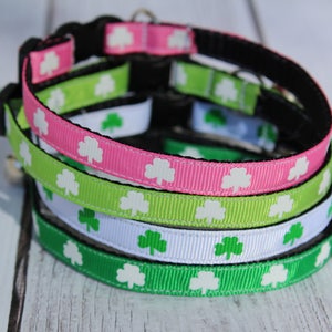 St. Patrick Day Cat Collars - Shamrock Cat collar - XS St. Patrick&#39;s Day Dog Collar - Irish Cat Collar - Kitten collar - Clover Collar