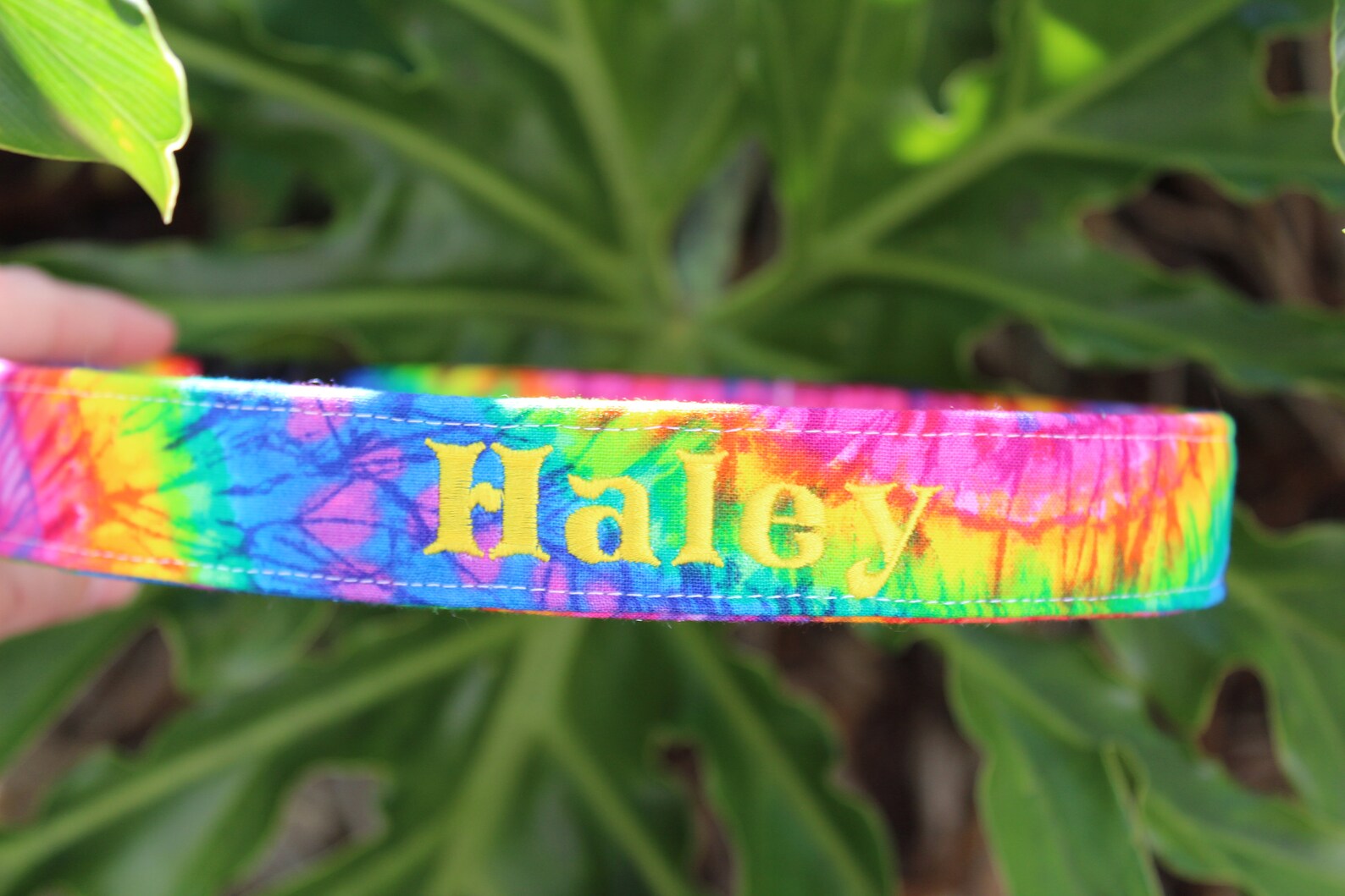 Tie Dye Dog Collar Personalized Dog Collar Embroidered Dog Etsy