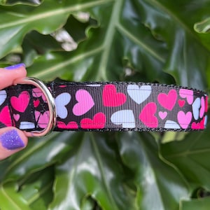 Valentine Dog Collar - Heart Dog Collar - Personalized Dog Collar - Valentine Harness - Embroidered Dog Collar