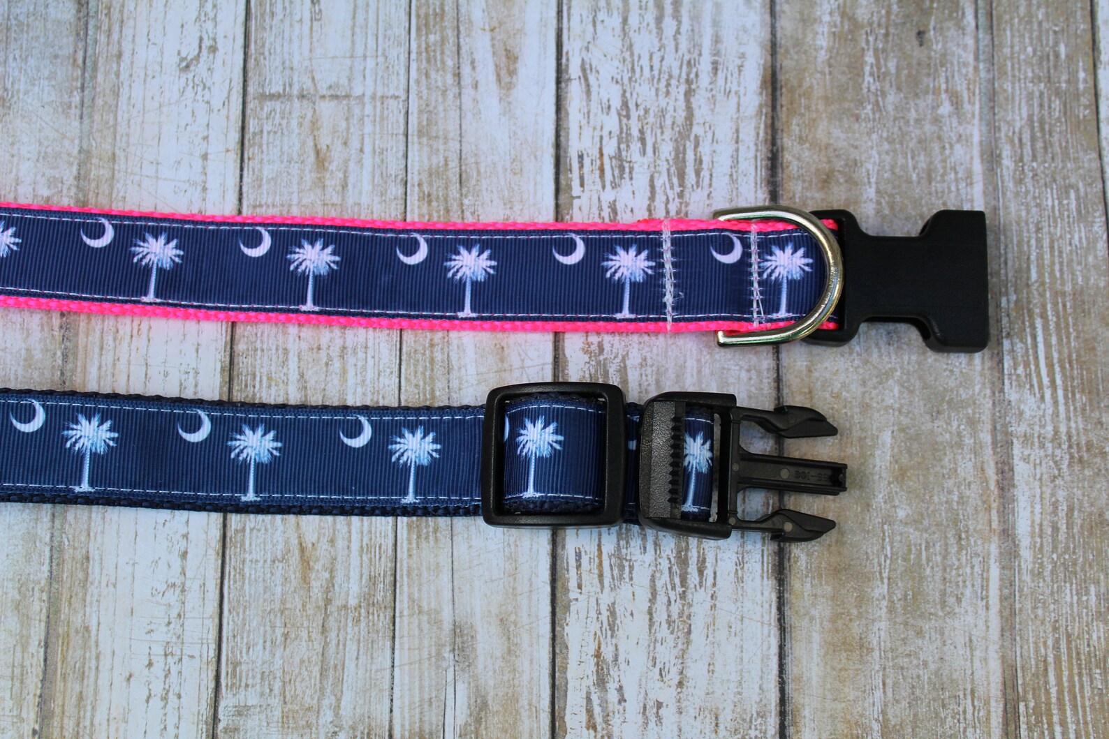 Palmetto and Crescent Moon Dog Collar South Carolina Dog Etsy